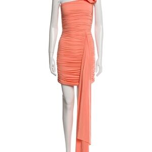 Chic Asymmetrical Coral Dress